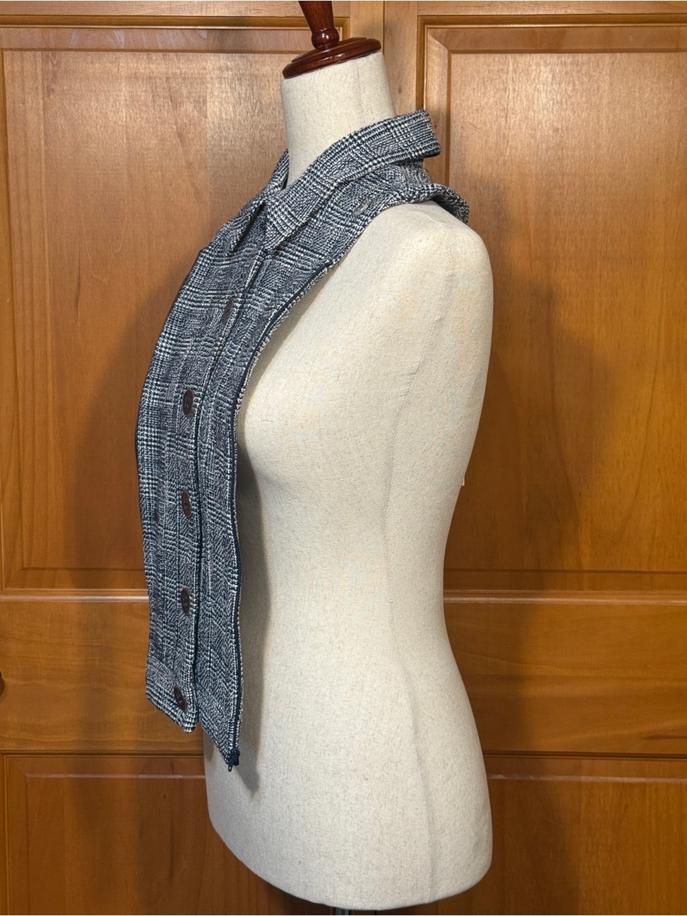 Veronica Beard Glen Plaid Blue White Dickey - Picture 6 of 13